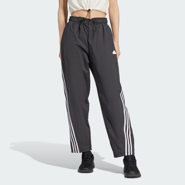 adidas woven track pants with 3-Stripes in black