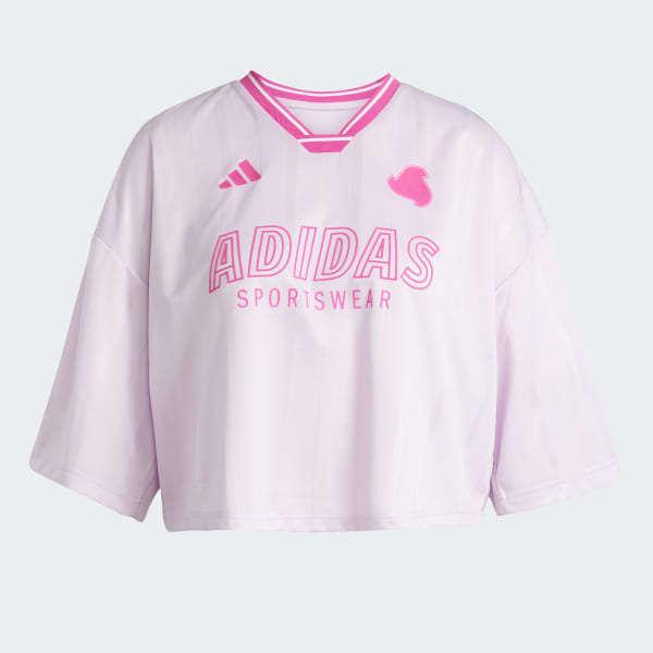 Lila Tiro Cut 3-Stripes Oversized Jersey