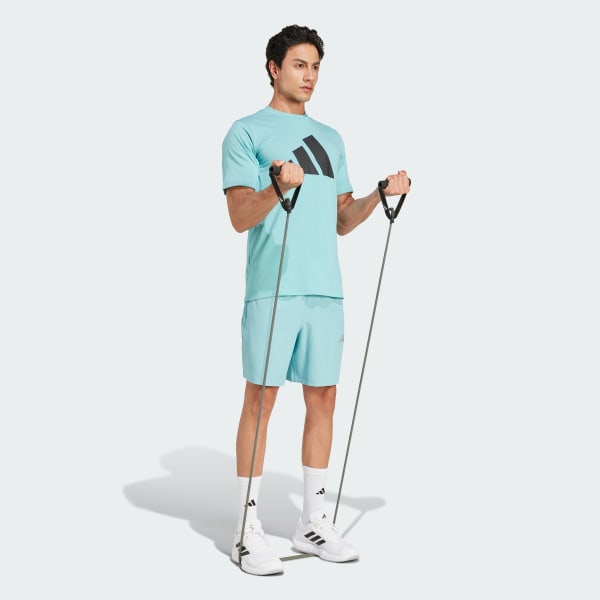 Turquoise T-shirt de training avec logo Train Essentials Feelready