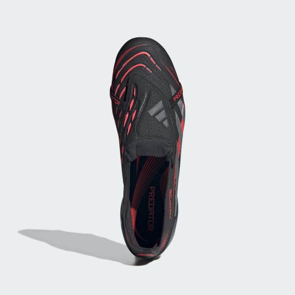 Black Predator Elite Fold-Over Tongue Firm Ground Boots