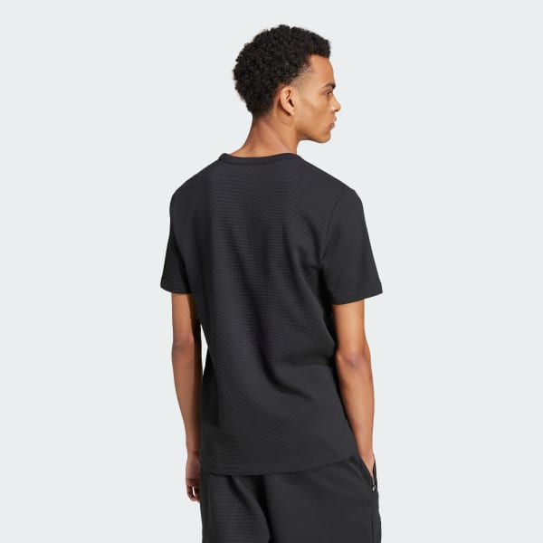 Negro Remera Essentials Trifolio Waffle