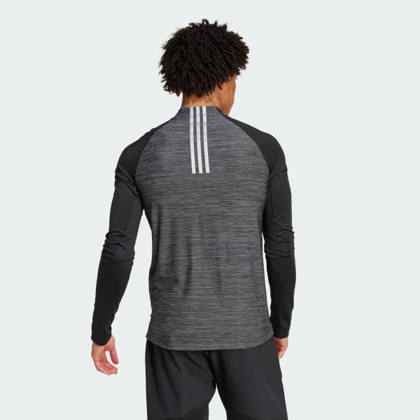 adidas Gym Training 3 Stripes 1 4 Zip Long Sleeve Long Sleeve Top Black adidas Ireland