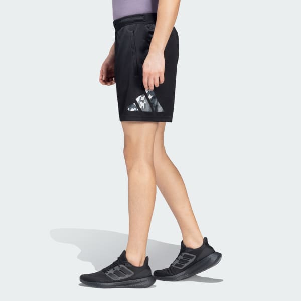 Black TRAIN ESSENTIALS BIG LOGO SHORTS