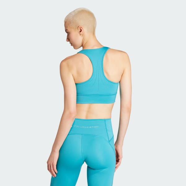 Turquoise adidas by Stella McCartney TruePurpose Training Crop Top