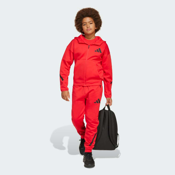 Red adidas Z.N.E. Full-Zip Hooded Track Jacket Kids