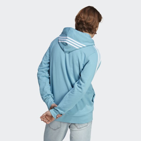 Azul Polera con Capucha Essentials 3 Tiras Tela French Terry