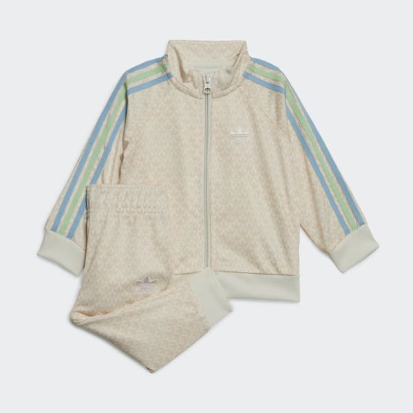 adidas Monogram Print Track Suit White adidas Belgium