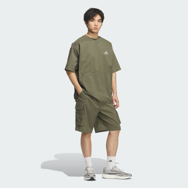 グリーン シティテック ルーズフィット ドットエア ブリーザブル ウーブン半袖Tシャツ