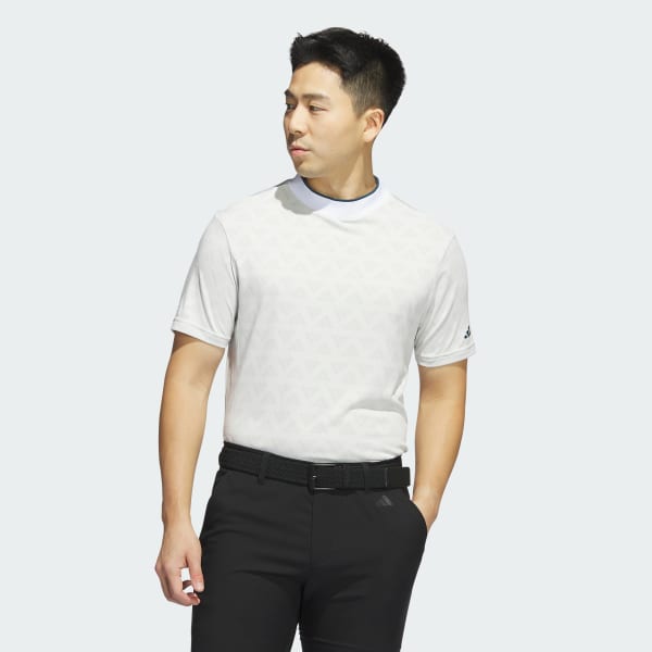 สีเทา เสื้อโปโลคอสูง Adi Jacquard