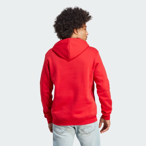 adidas Men's Lifestyle Trefoil Essentials Hoodie - Red | Free Shipping ...