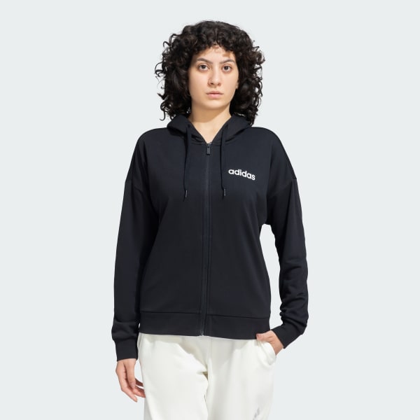 Black Linear FT Full Zip Hooded Sweatshirt