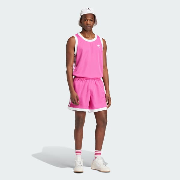 Ροζ Mock Eyelet Shorts