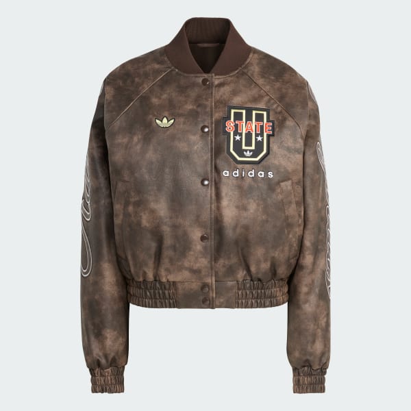 ジャケット・アウター remake\"vintage adidas leather jacket Vintage Adidas Professional 3 Stripes Big Logo Leather