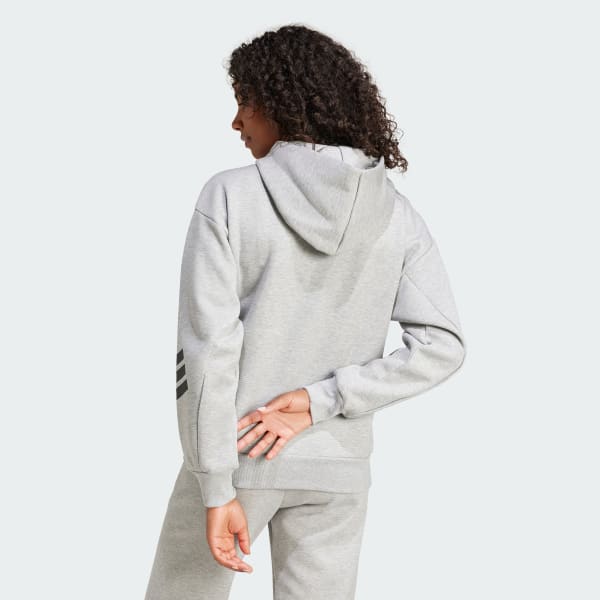 Grey Future Icons 3-Stripes Full-Zip Hoodie
