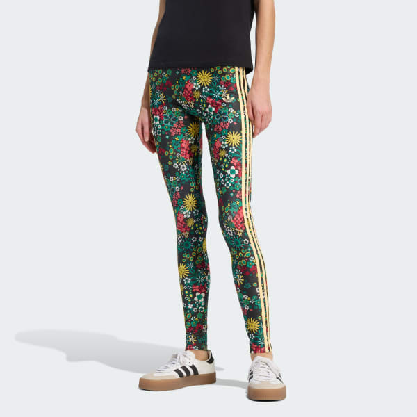 Black ADIDAS ORIGINALS X LIBERTY LONDON LEGGINGS