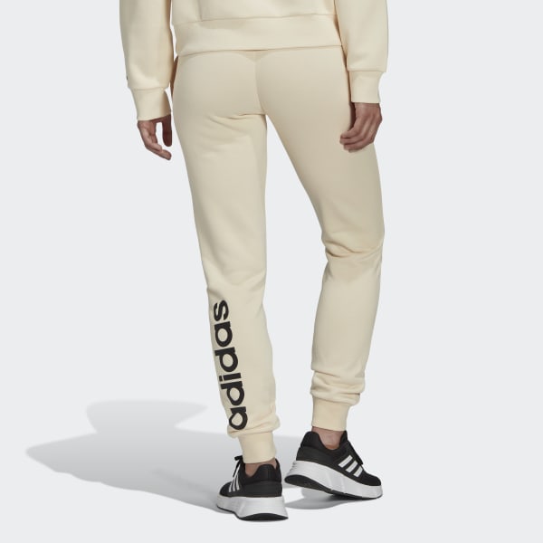 adidas Essentials French Terry Logo Pants - Beige | Women's Lifestyle ...