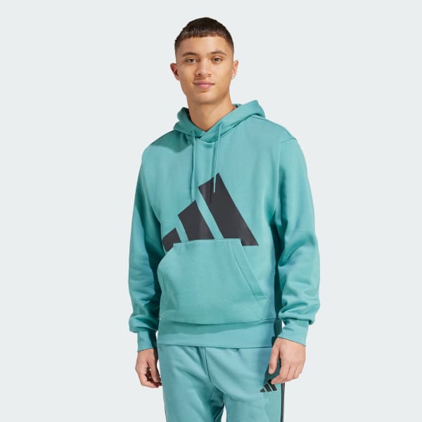 Turquesa Sudadera de lana con gorro Essentials con logo grande