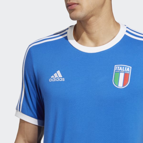 Niebieski Italy 3-Stripes Tee