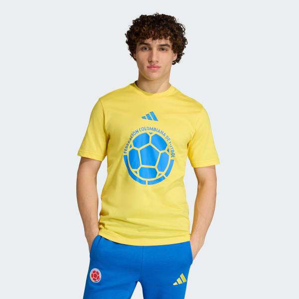adidas Colombia DNA Graphic T-Shirt - Yellow | Free Shipping with