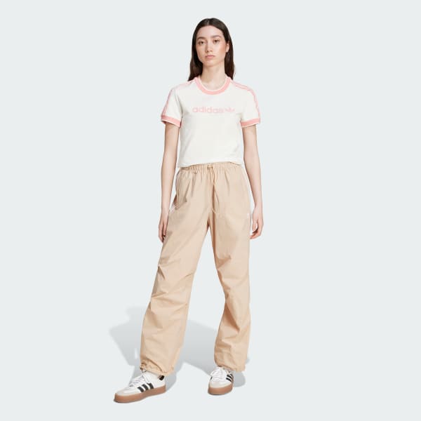 Putih Tee Grafis Badge Slim 3-Stripes