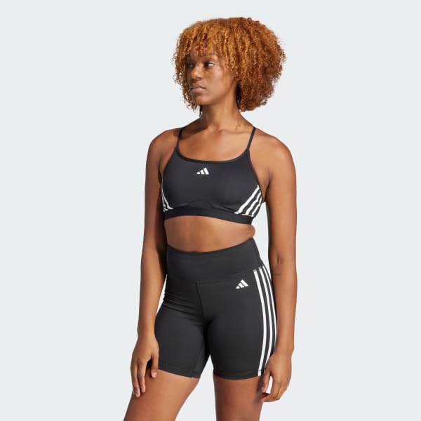 Negro Top Deportivo de Entrenamiento Aeroreact 3 Tiras Soporte Ligero