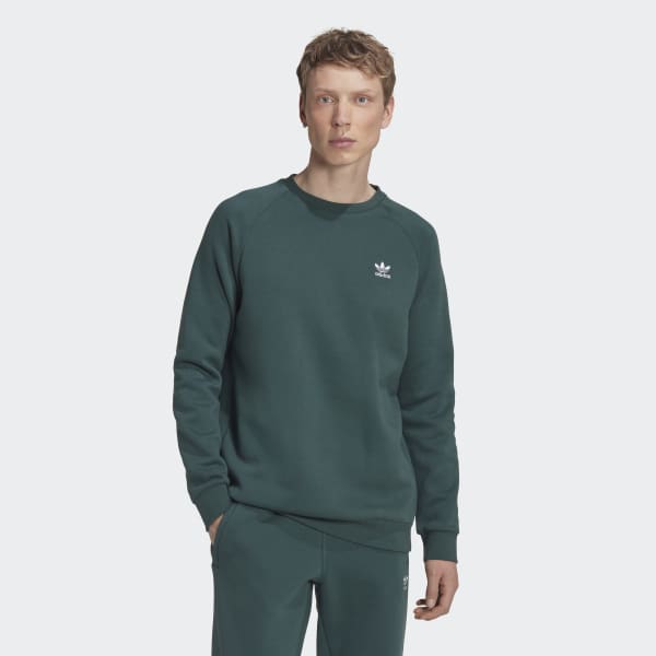 Green Adicolor Essentials Trefoil Crewneck Sweatshirt