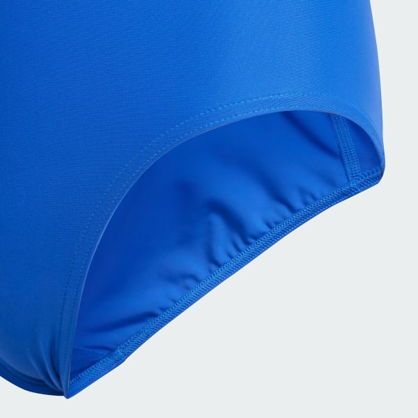 Blue Solid Small Logo Swimsuit