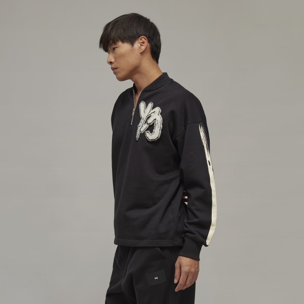 Black Y-3 Graphic Logo French Terry Crew Sweater