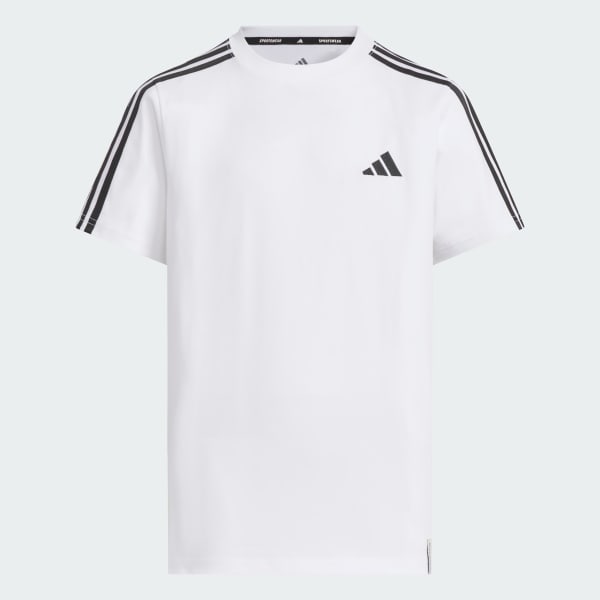 ホワイト キッズ エッセンシャルズ プラス レギュラーフィット スリーストライプス半袖Tシャツ