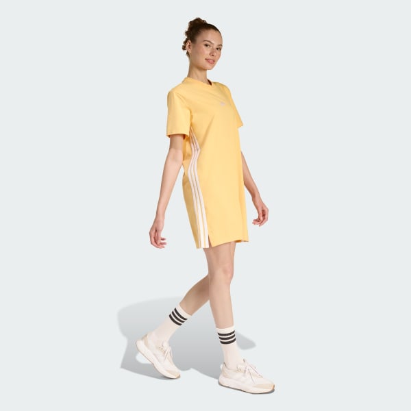 Naranja VESTIDO TIPO CAMISETA ESSENTIALS 3 RAYAS