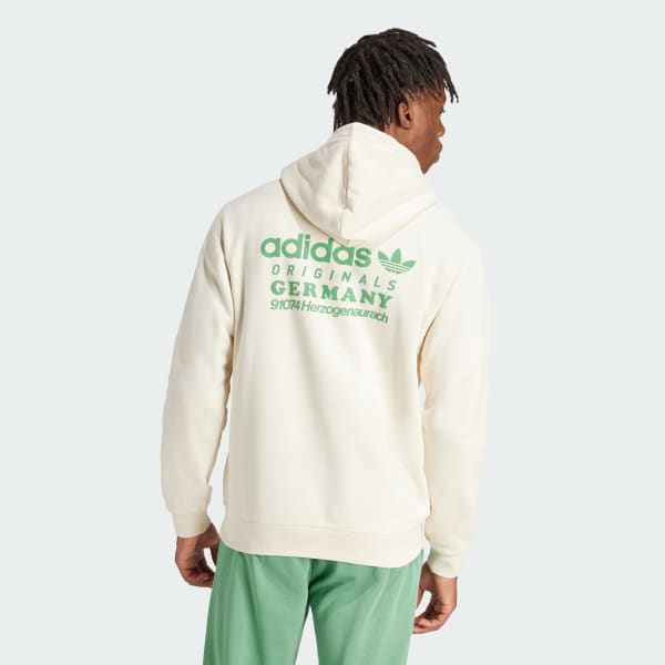 Blanco Polera con Capucha Estampado adidas