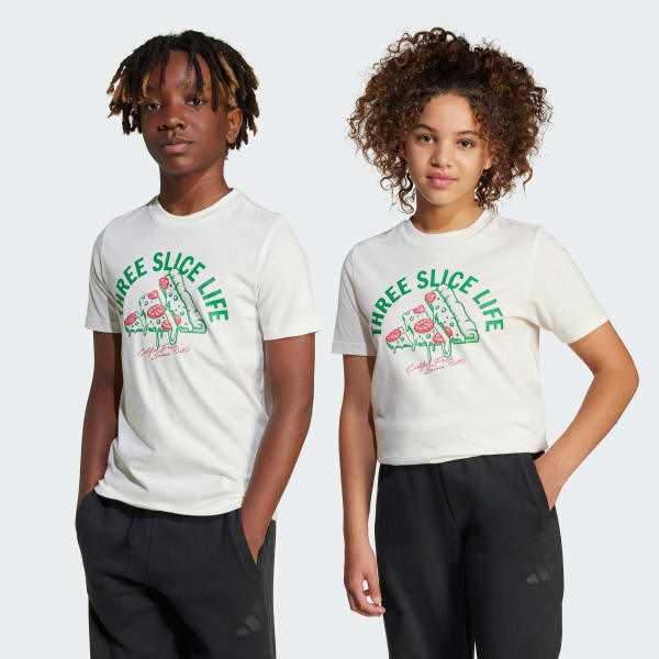 Blanco Camiseta Lounge Pizza Estampada Kids