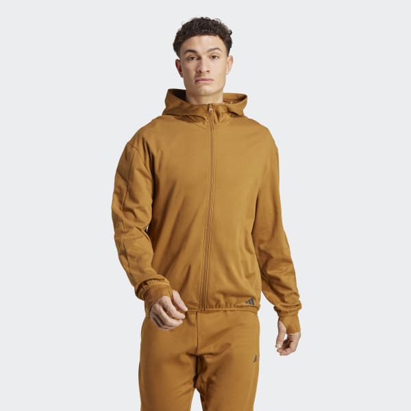 væske kaos vrede adidas Yoga Base Training AEROREADY Full-Zip Hoodie - Brown | Men's Yoga |  adidas US