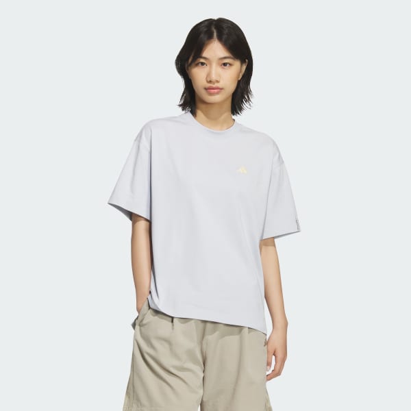 ブルー エッセンシャルズ プラス スモールロゴ ルーズフィット半袖Tシャツ