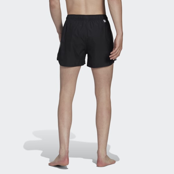 Svart Very Short Length Retro Split Swim Shorts