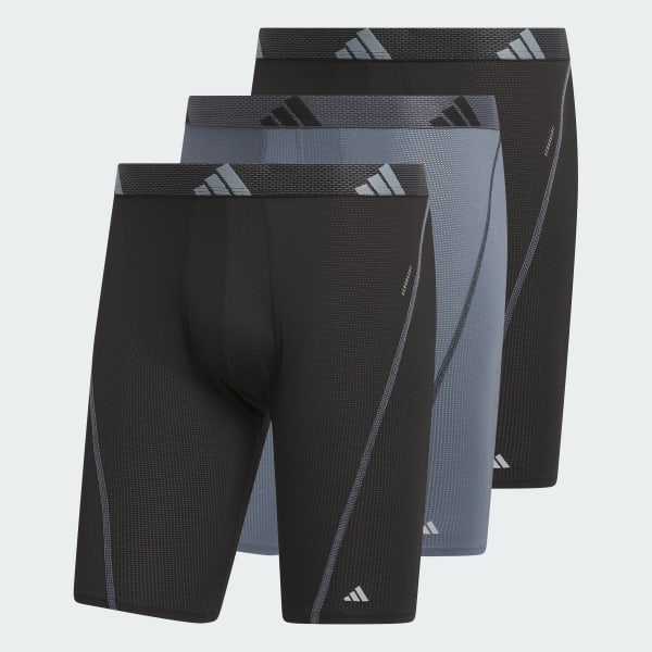 adidas Performance Mesh Graphic Long Boxer Briefs 3 Pack Black Free Shipping with adiClub adidas US