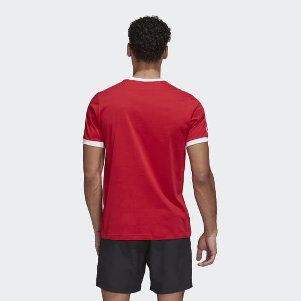 Red Manchester United 3-Stripes Tee