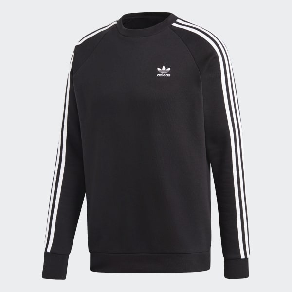 adidas 3-Stripes Crewneck Sweatshirt - Black | adidas US