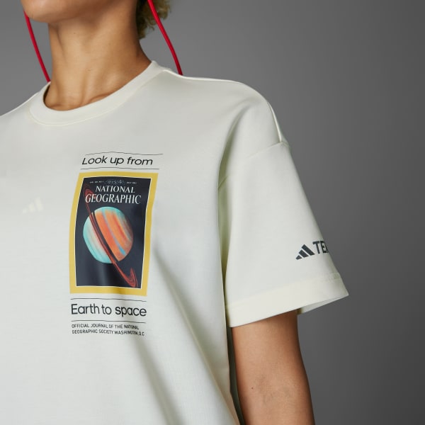 Beige ADIDAS DISNEY National Gegraphic UF AEROREADY Graphic T-shirt