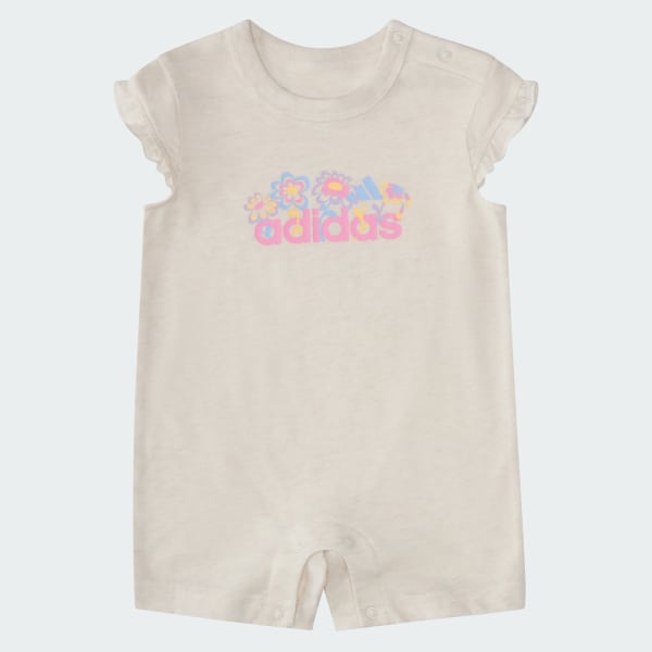 White HTR GFX CAP SLV ROMPER