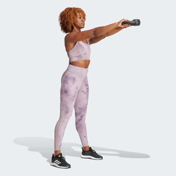 Purple Run Pocket Medium-Support AOP Bra Iteration