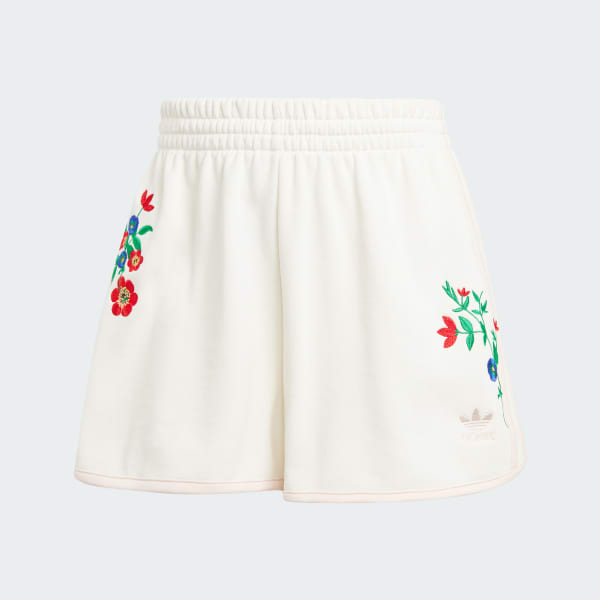 Branco Shorts Floral Fashion Graphics