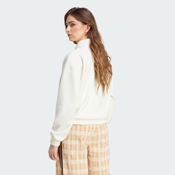 Beyaz Suede Oversized Sweatshirt