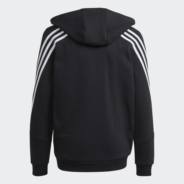 Sort Future Icons 3-Stripes Full-Zip hættetrøje