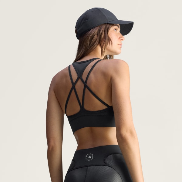 Zwart adidas by Stella McCartney Microdot Trainingscroptop