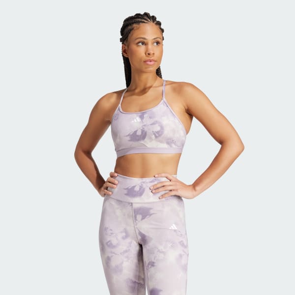 Rosado Top Deportivo Aerotract Training Essentials Tie-Dye Flower Print Soporte ligero
