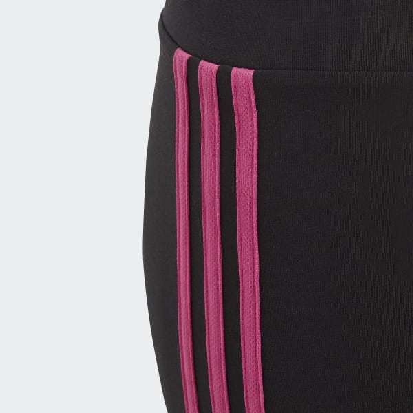 Adidas Leggings Womens XS Black 3 Stripes Cotton Blend Casual Stretch Gym