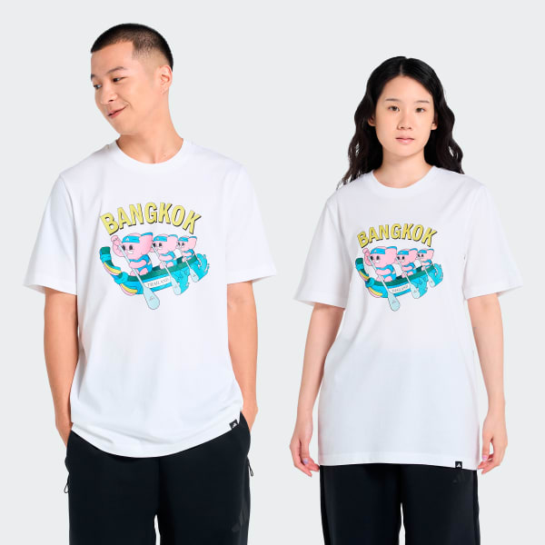 White Boat Race Elephant Tee