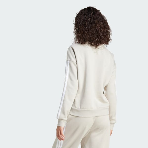 Beige Sweat-shirt molleton 3 bandes Essentials