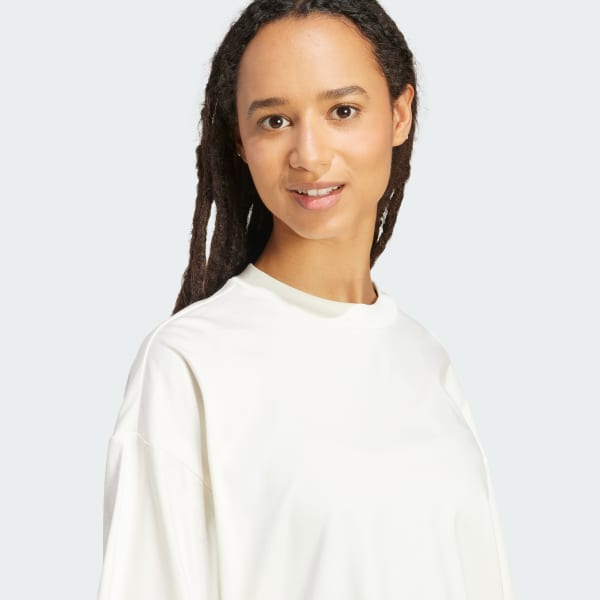 adidas Soft Lux Loose Tee - White | Free Shipping with adiClub